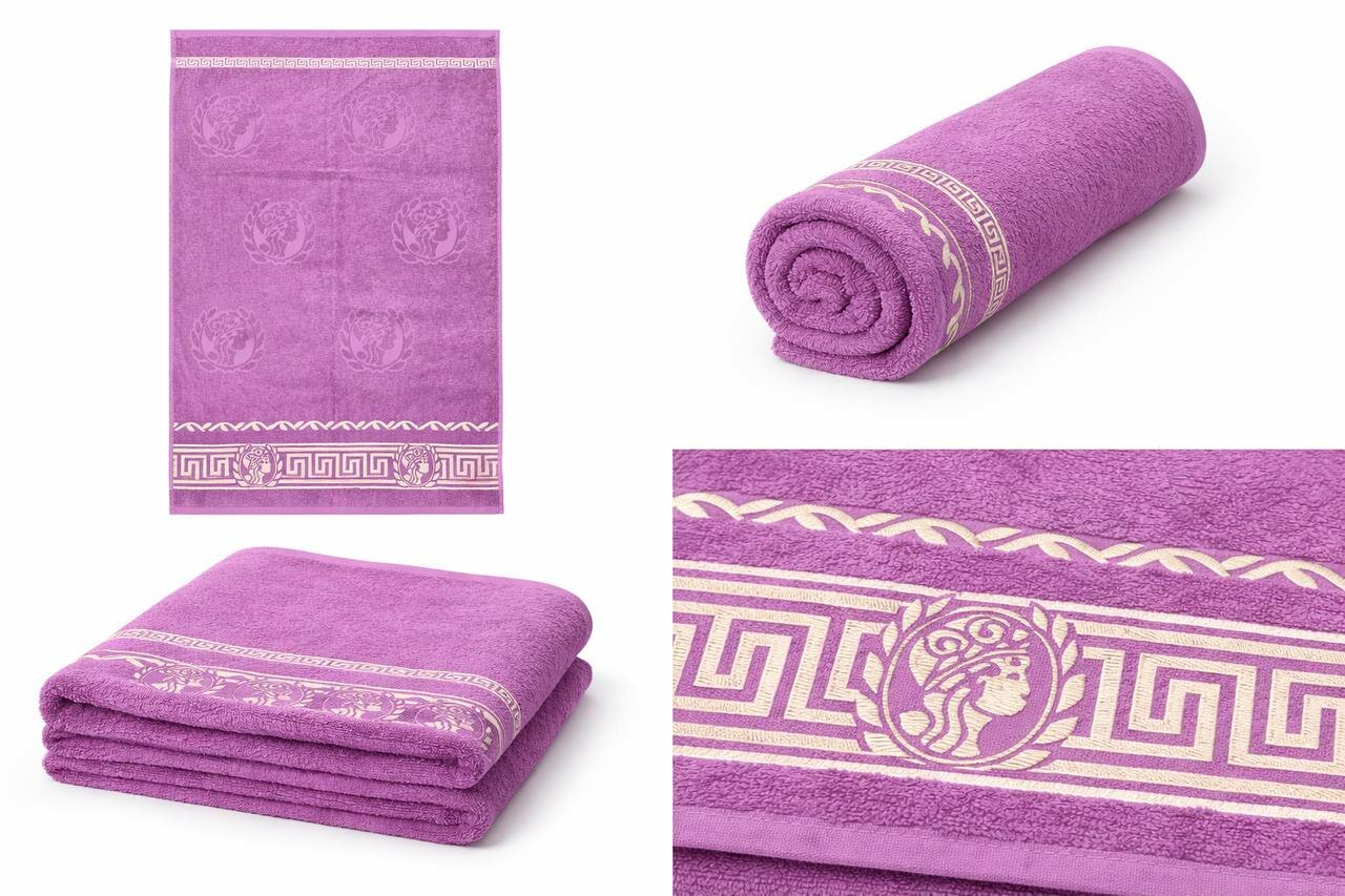 Банное нежное полотенце махровое с жаккардовым узором 70×140 см