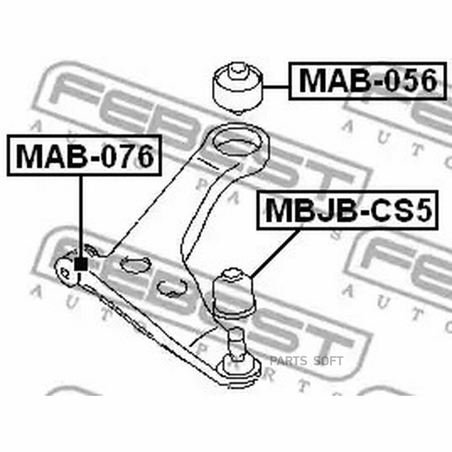 Пыльник опоры шаровой Mitsubishi Lancer (CY) 07- нижнего рычага 35.5x32x19.2 \ FEBEST MBJB-CS5 FEBEST MBJBCS5 | цена за 1 шт