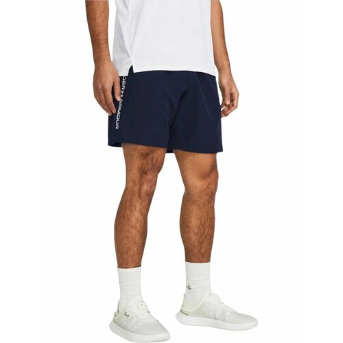 фото Шорты under armour ua woven wdmk shorts, размер lg, синий