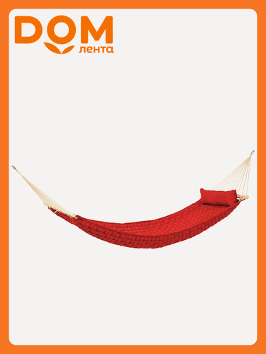 Изображение товара Садовый гамак полиэстер 110х310 см, красный, полиэстер, дерево