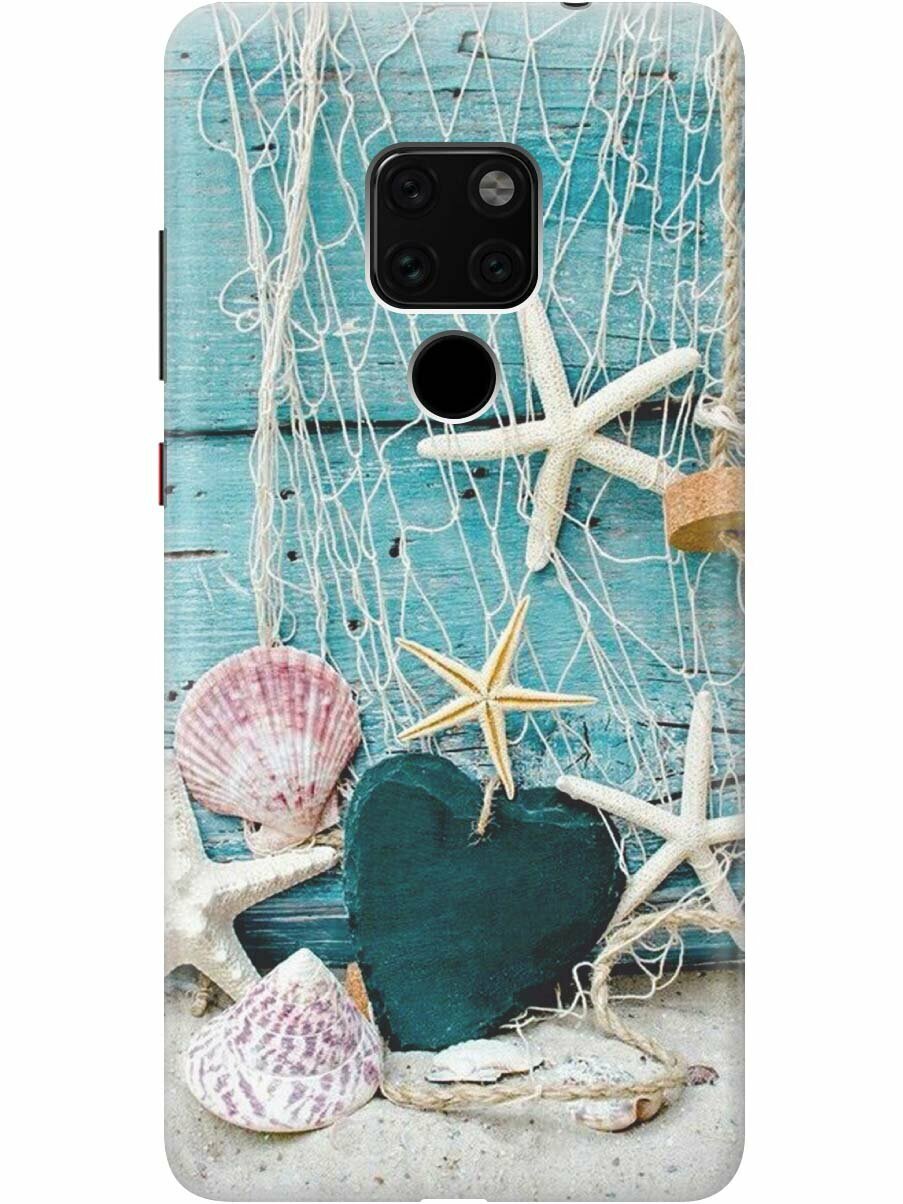 Ультратонкий силиконовый чехол-накладка для Huawei Mate 20 с принтом "Морские звезды"