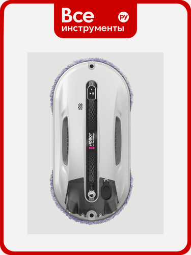 Изображение товара Робот мойщик окон HOBOT R3 Ultrasonic HOBOT‑R3 с голосовым управлением, резервным аккумулятором и овальной белой формой