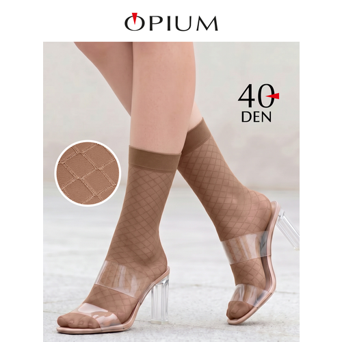 фото Носки opium капроновые, 40 den, размер one size, бронзовый