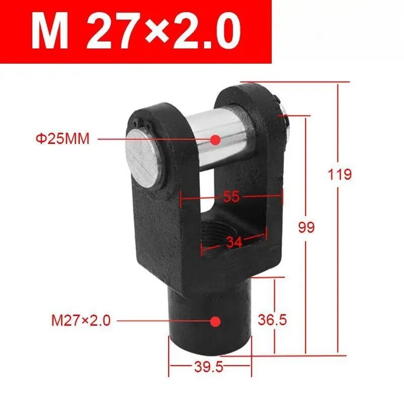 Шарнирное соединение наконечник для пневмоцилиндра Y-125(M27X2.0)