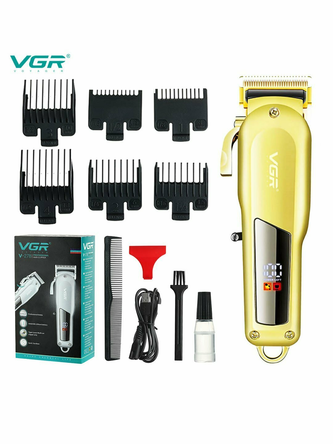 Машинка для стрижки волос и бороды VGR V-278, профессиональная