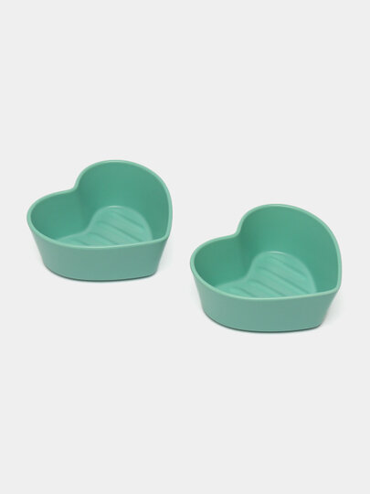 Форма для десертов GOLD "HAPPY KITCHEN", керамика, сердечки, 2 шт — фото 1