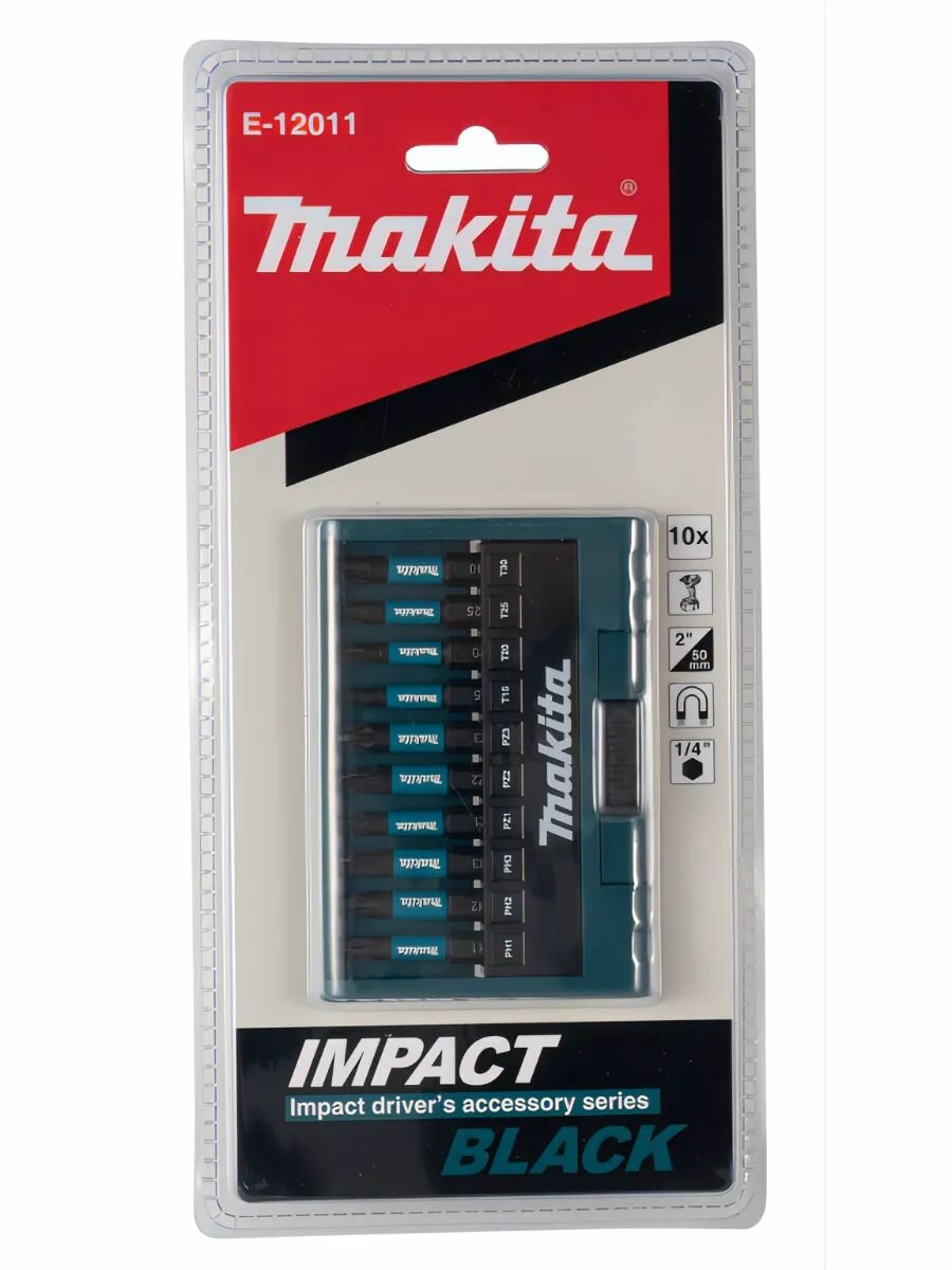 Оригинал: Набор бит Makita Impact Black 10шт 50мм E-12011 — фото 1