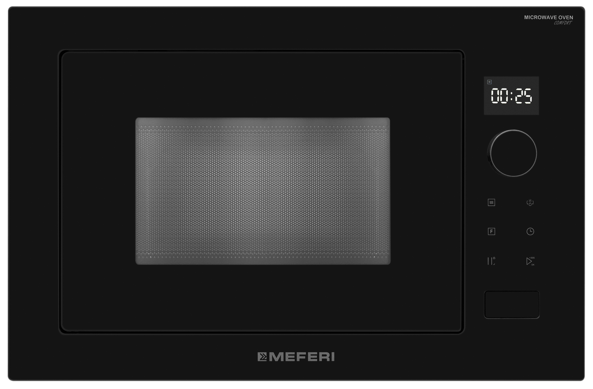 Микроволновая печь встраиваемая MMO6025BK COMFORT черная, ретро винтажный, 25 литров, 1450 Вт, гриль, 8 программ