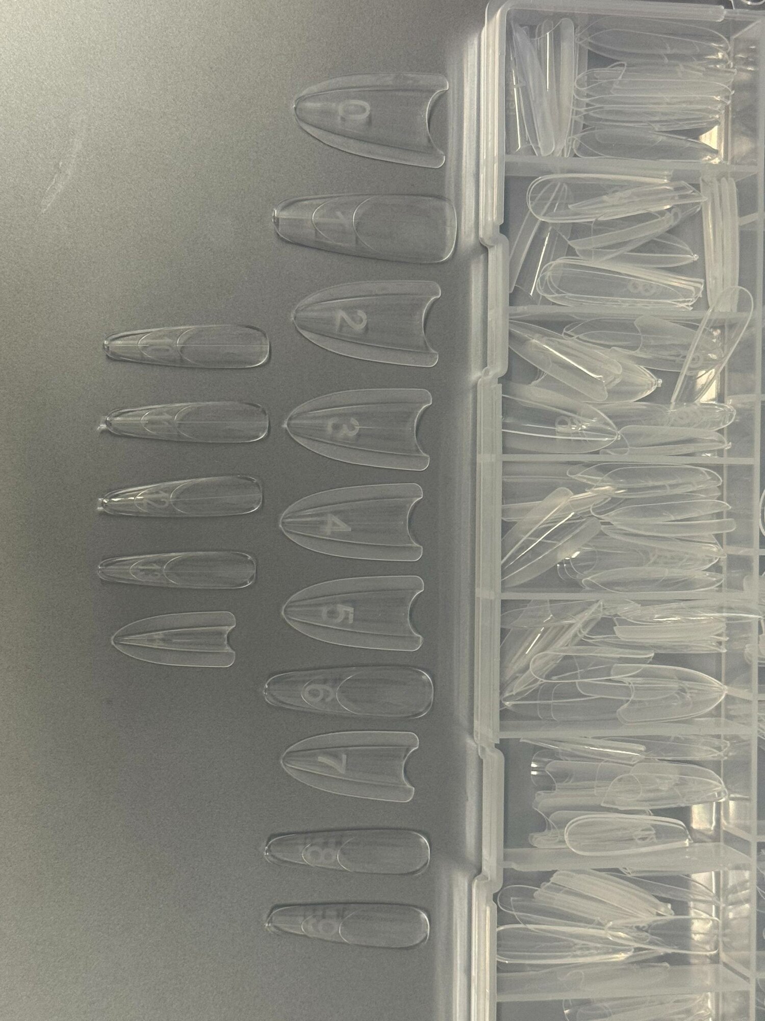 Формы для наращивания ногтей сэндвич, "миндаль" 240 шт, с разметкой — фото 1