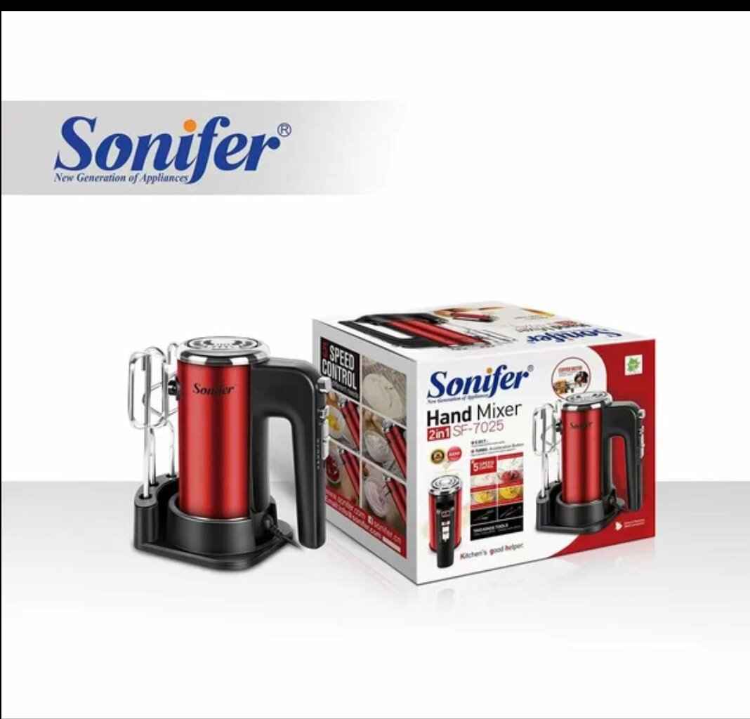 Миксер ручной Sonifer SF-7025, 5 скоростей, турбо-функция, мощность 500Вт