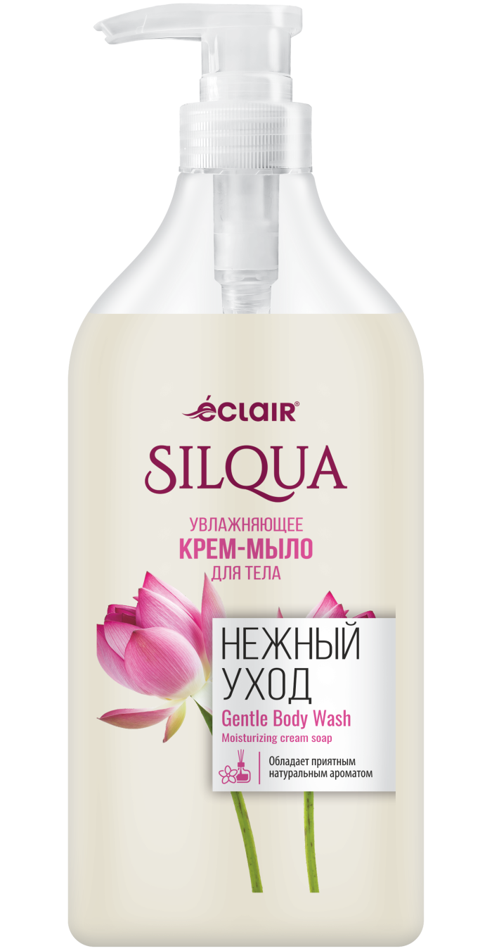 Жидкое мыло SILQUA "Нежный уход", с дозатором, для всех типов кожи, 830 мл