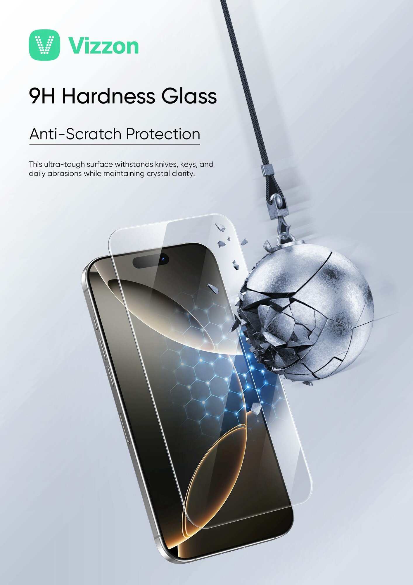 Защитное стекло Vizzon ULTRA CLEAR для телефона iphone 17 Pro — фото 1