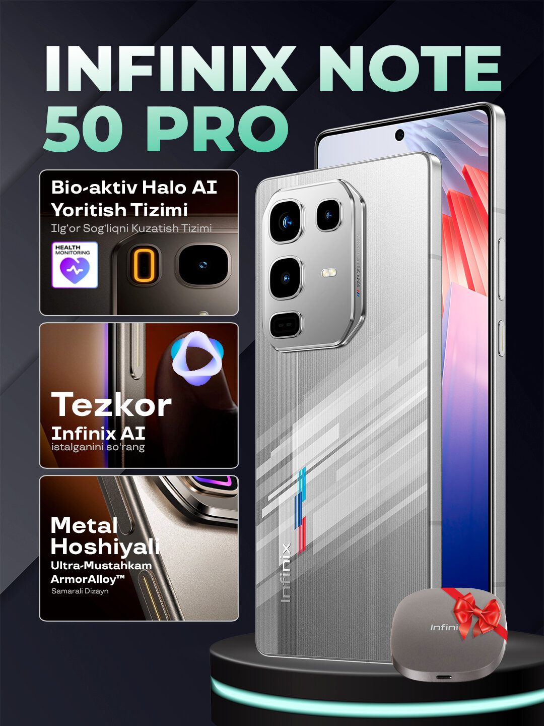 Смартфон Infinix Note 50 Pro, 6.78", AMOLED, 12GB RAM, 256GB ROM, Racing Edition