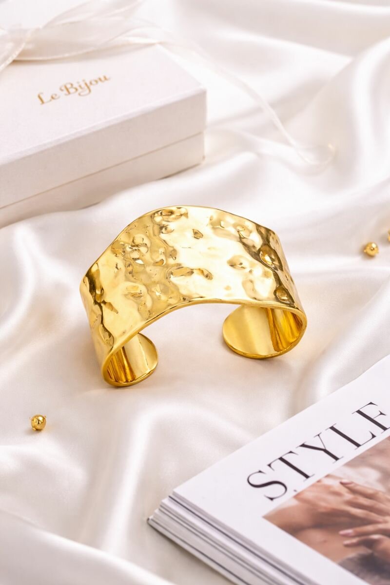 Браслет-манжета, золотистый — фото 1