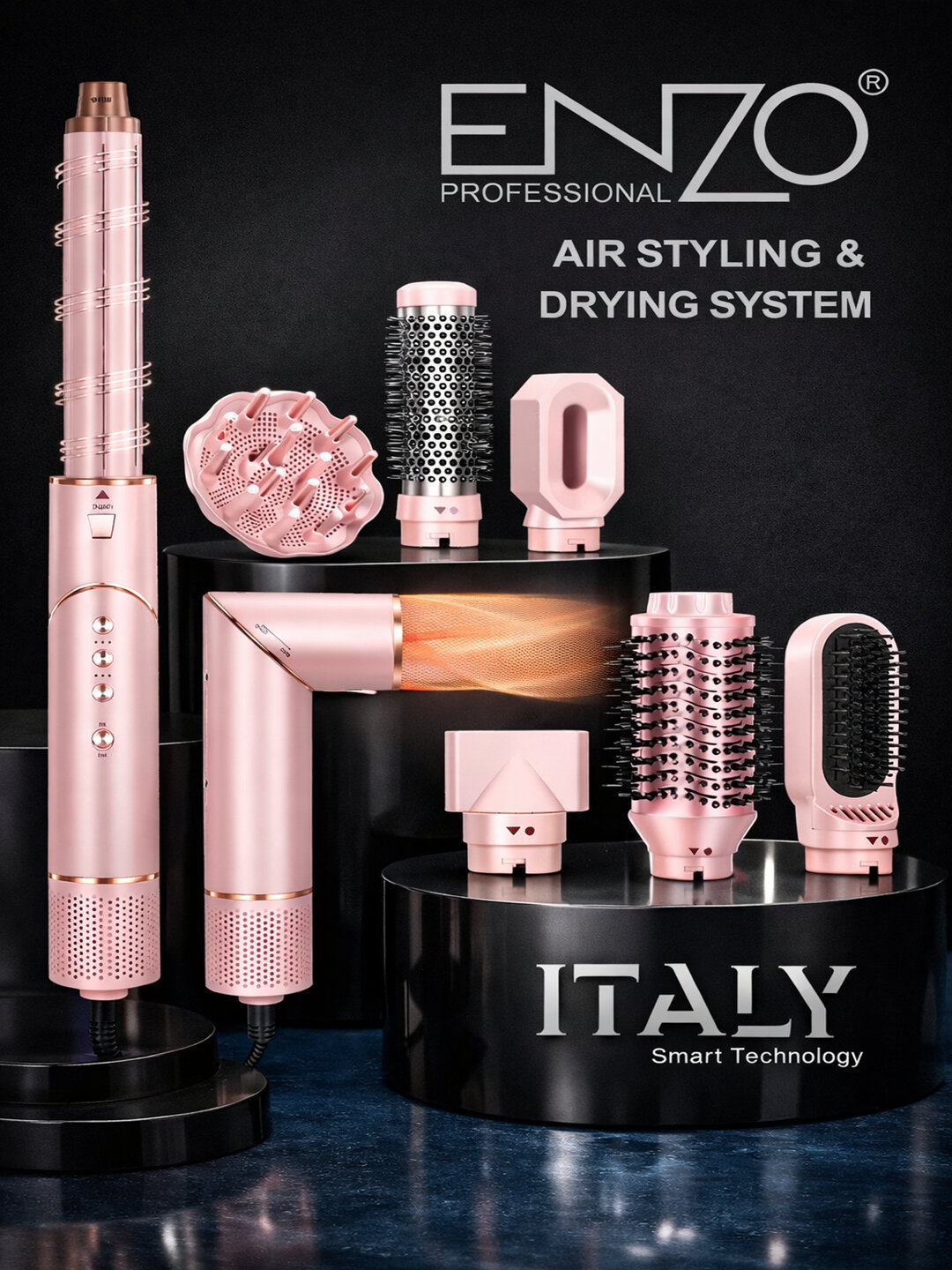 Фен для волос Airwrap ENZO , 9 в 1, воздушная укладка и автоматическая плойка мультистайлеры