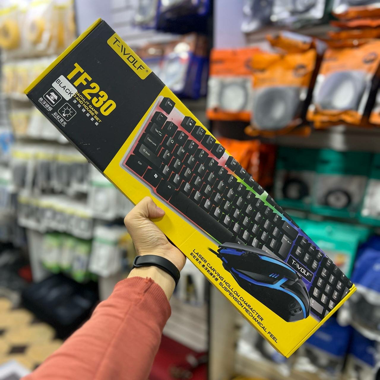 Комплект игровой клавиатуры Metoo C20, с мышью, подсветка, проводная, RGB