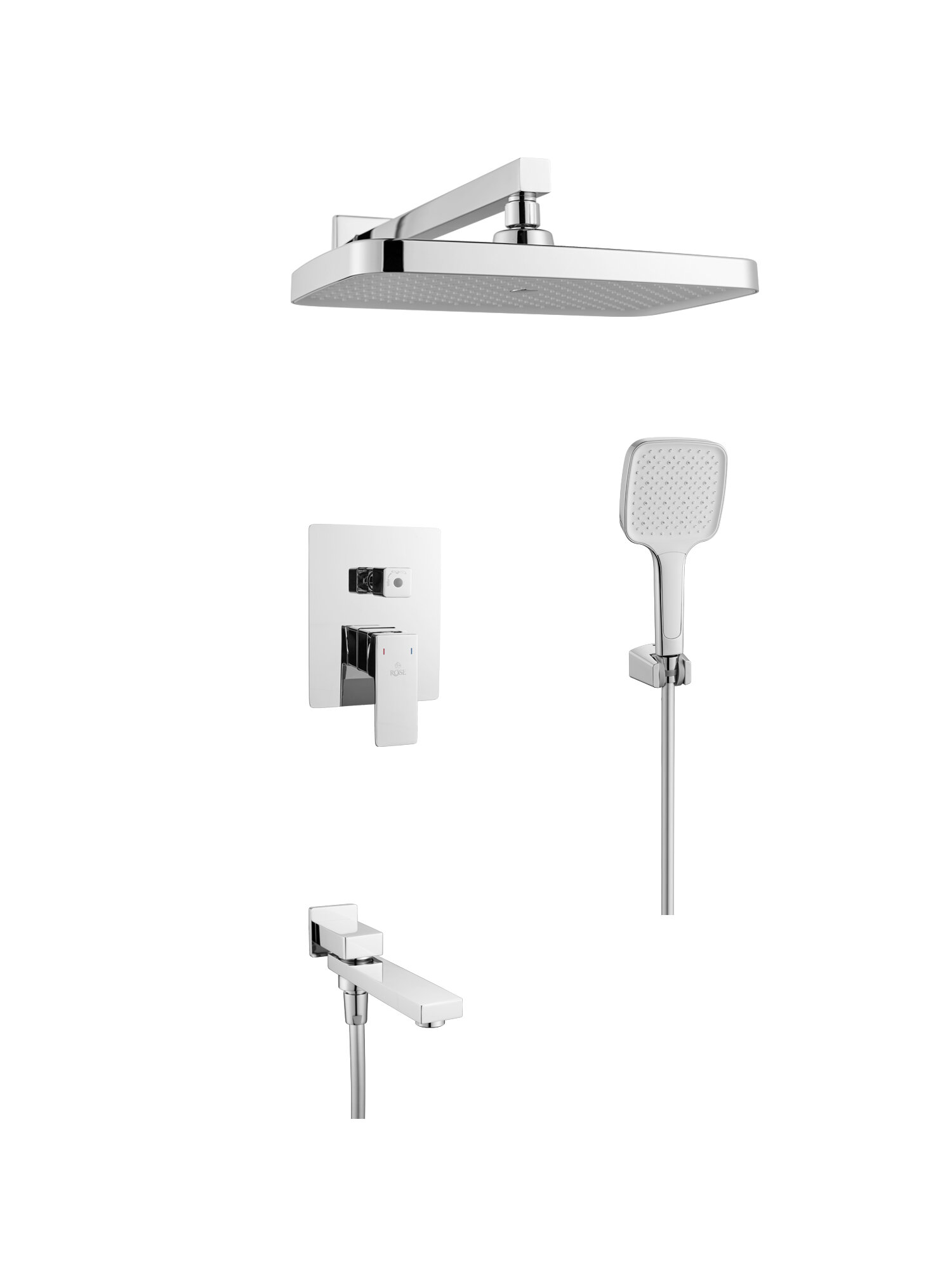 Душевая система встраиваемая Rose R2835, Хром