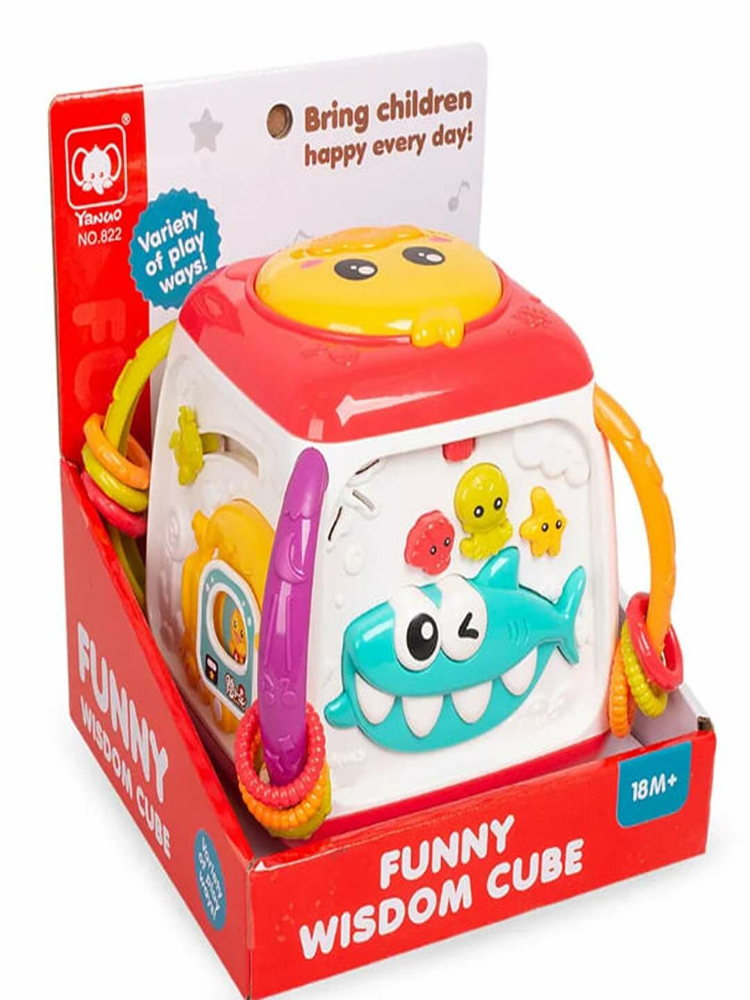 Развивающий музыкальный кубик для малышей с играми, светом, от 18 месяцев.