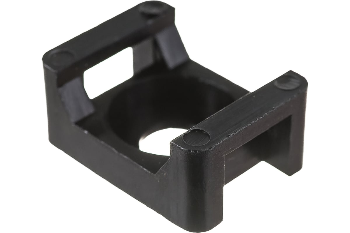 Площадки с монтажным отверстием Fortisflex ПМО 22х16 мм, черные (63096) (100 шт х 1 упак)