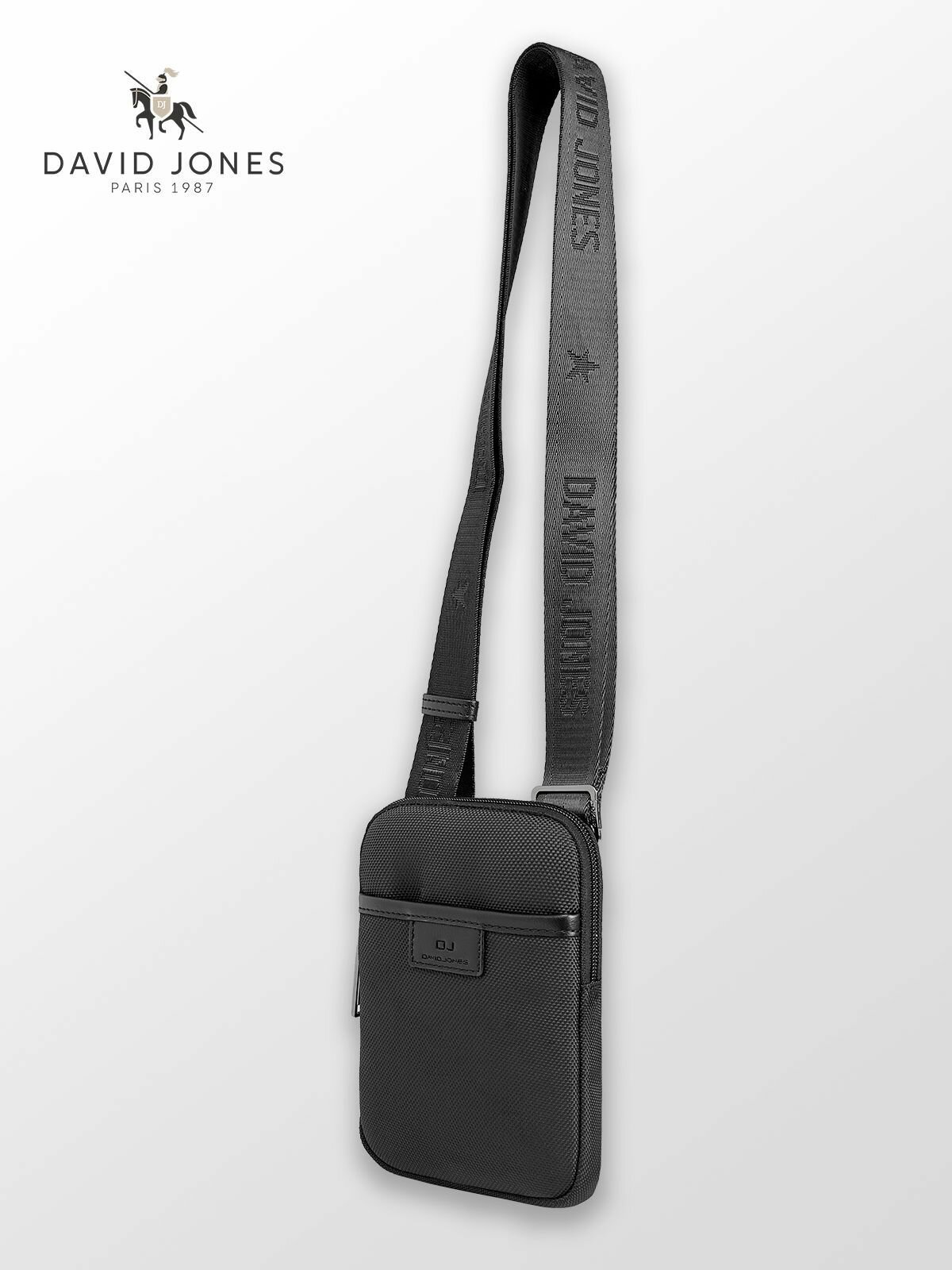 Сумка кросс-боди DAVID JONES, фактура гладкая, черный — фото 1