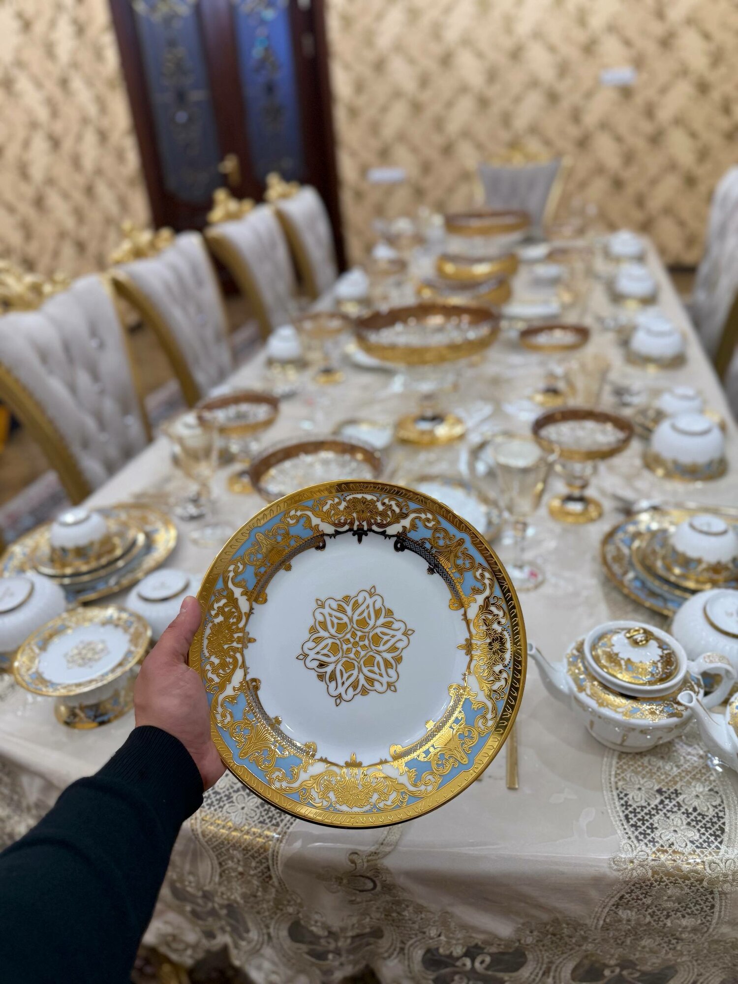 Набор посуды ELEGANT Evera-B71 "Tilla Chinni", фарфор, термостойкость, 62 предмета