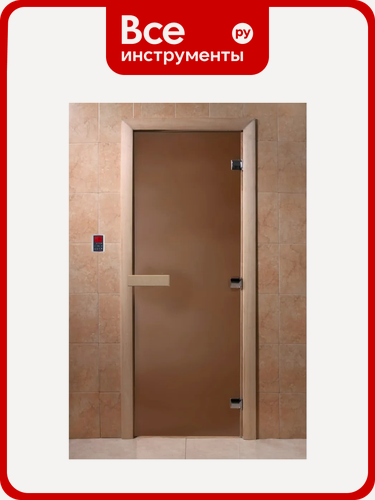 Изображение товара Дверь для бани DoorWood теплая ночь, 1900x700 мм по коробке, правая, петли справа УТ-00011881