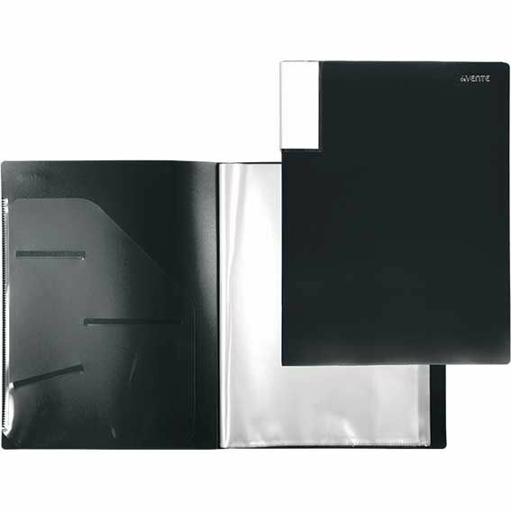 Папка с вкладышами/ 40 deVENTE А4 "Uno Black", 3101507 чёрная, фактура "песок", 500мкм, вкл 30мкм