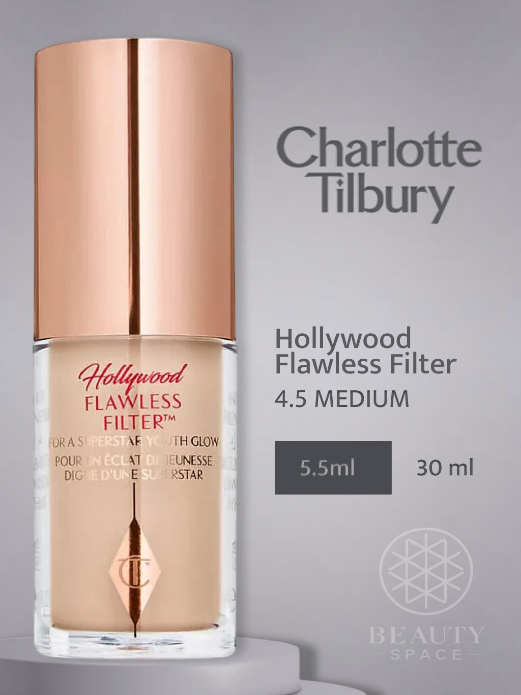 Charlotte Tilbury Основа под макияж Hollywood Flawless Filter Mini (4.5 Medium), 5.5ml