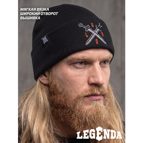 фото Шапка-бини legenda для мужчин, размер onesize, черный