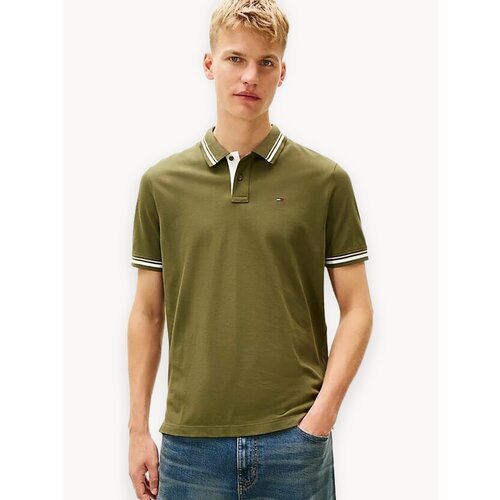 фото Поло tommy jeans, размер l, зеленый