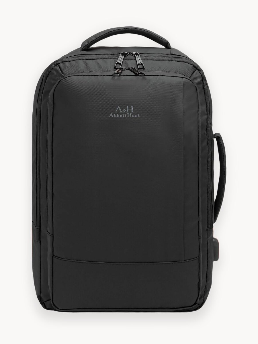 Рюкзак AbbottHunt, для ноутбука, мужской, водонепроницаемый, USB-вход, черный