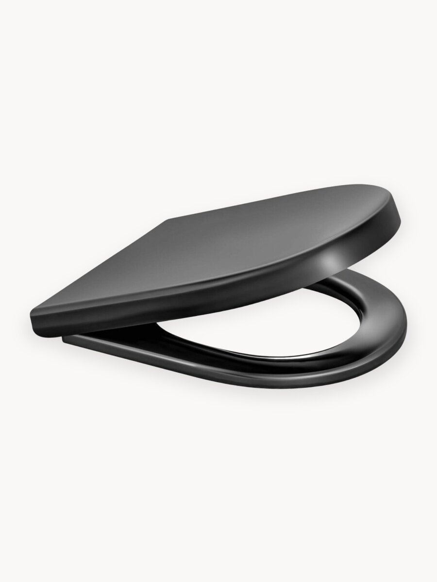 Сиденье для унитаза с крышкой Wirquin Black дюропласт микролифт быстросъём крепления металл