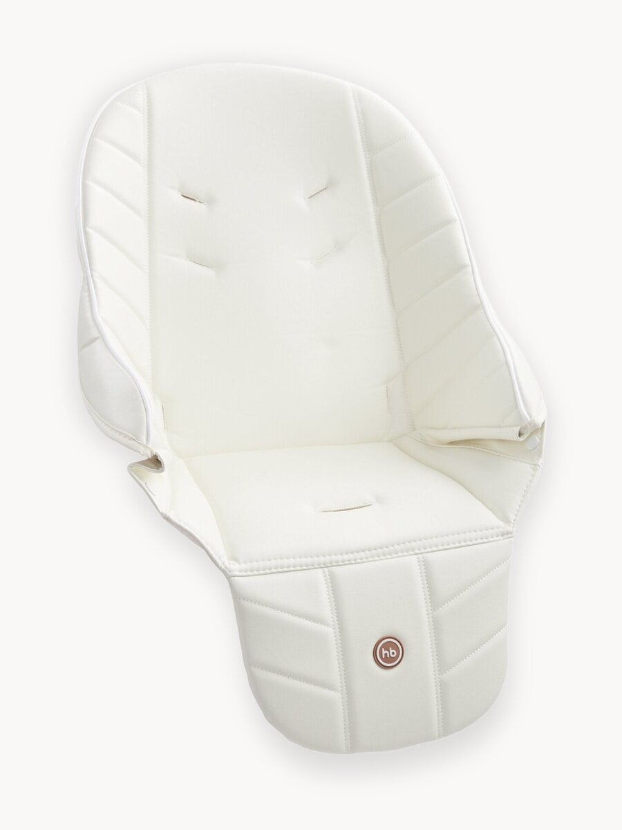 40038, Сменный чехол на стул для кормления Happy Baby для стульев BERNY, BERNY BASIC, BERNY V2, BERNY LUX экокожа, белый