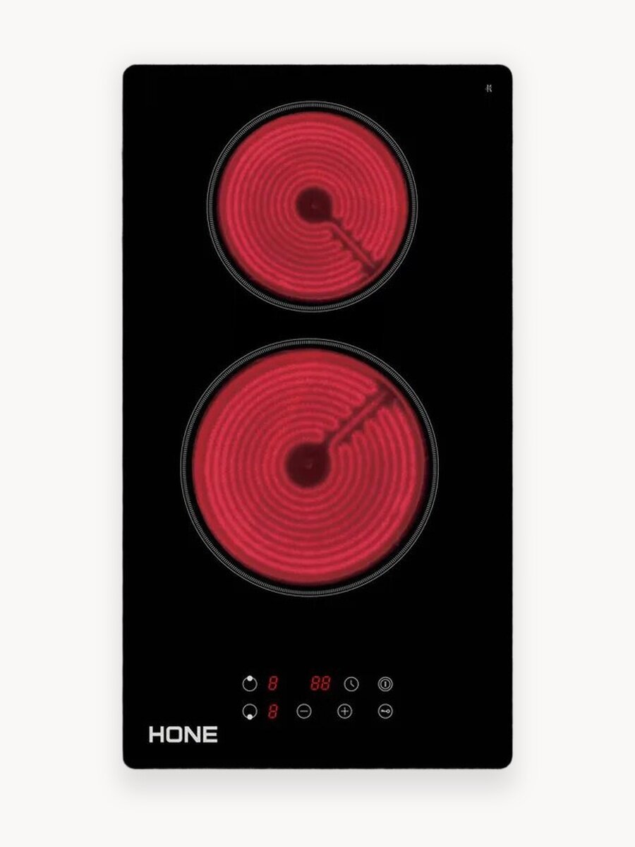 Варочная панель Hone HHB3032TC, электрическая, 2 конфорки Hi Light, сенсорное управление