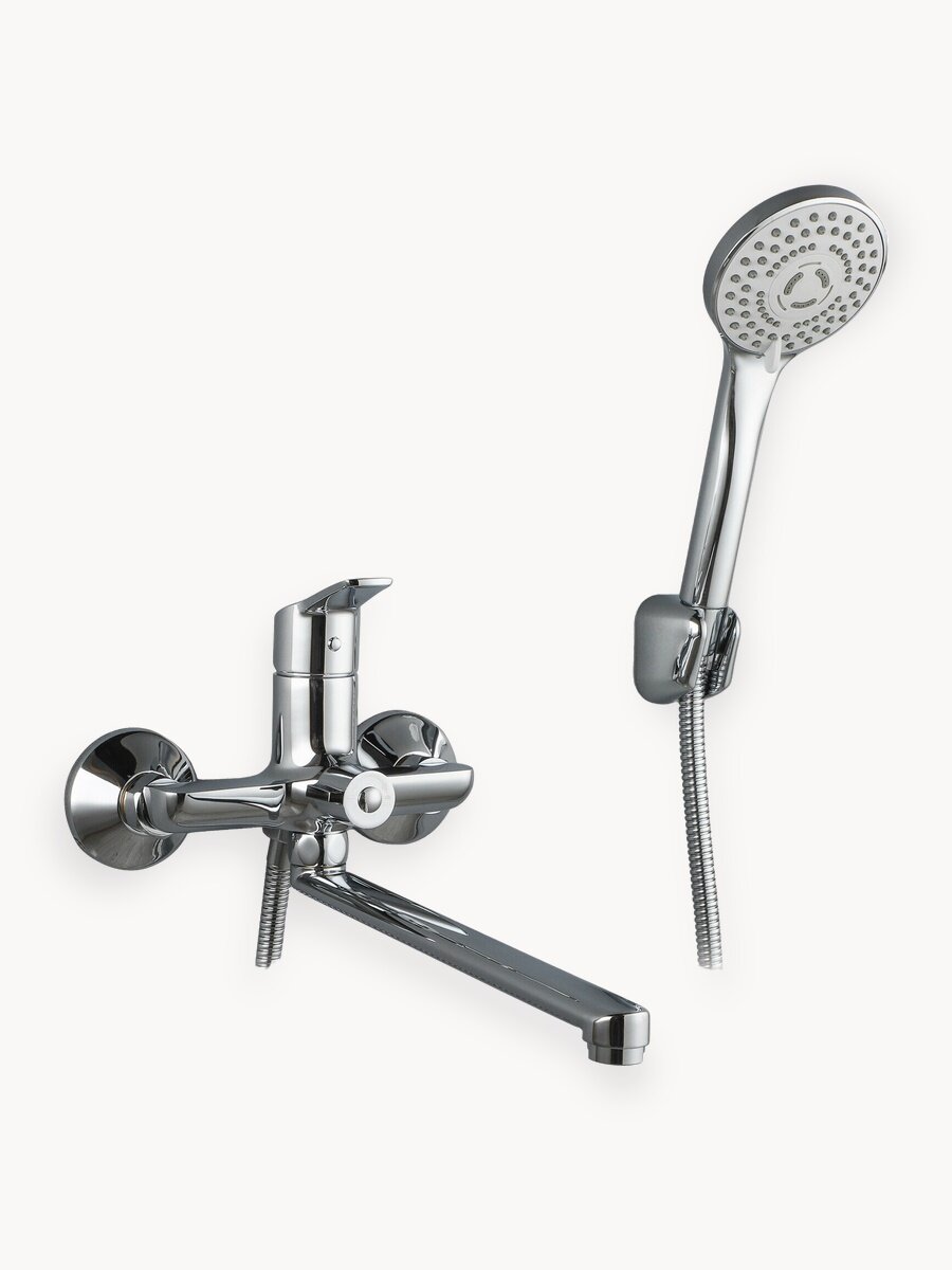 Смеситель для ванны с длинным изливом и душем AVAPAX Neckar хром (AP08163C)