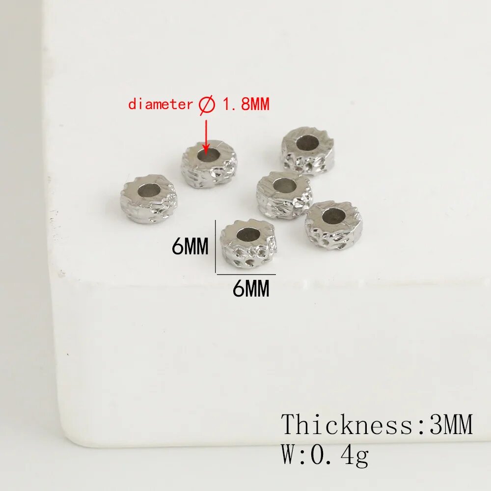 Разделители для бижутерии Cordial Design из нержавеющей стали Белый, 6X6MM 300Pcs