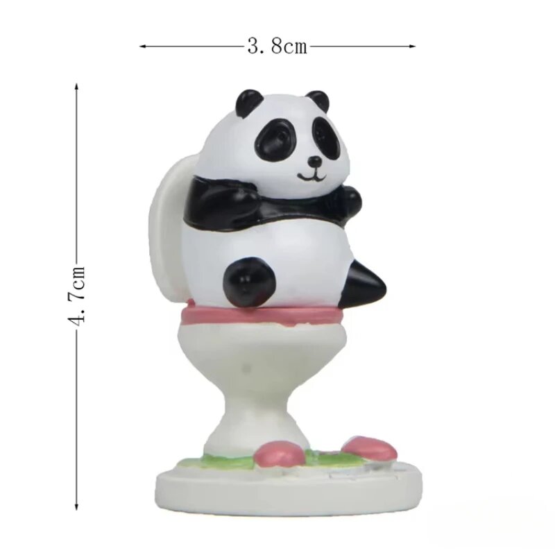 Миниатюрная фигурка панды на унитазе, 4.7x3.8 см, цвет 2