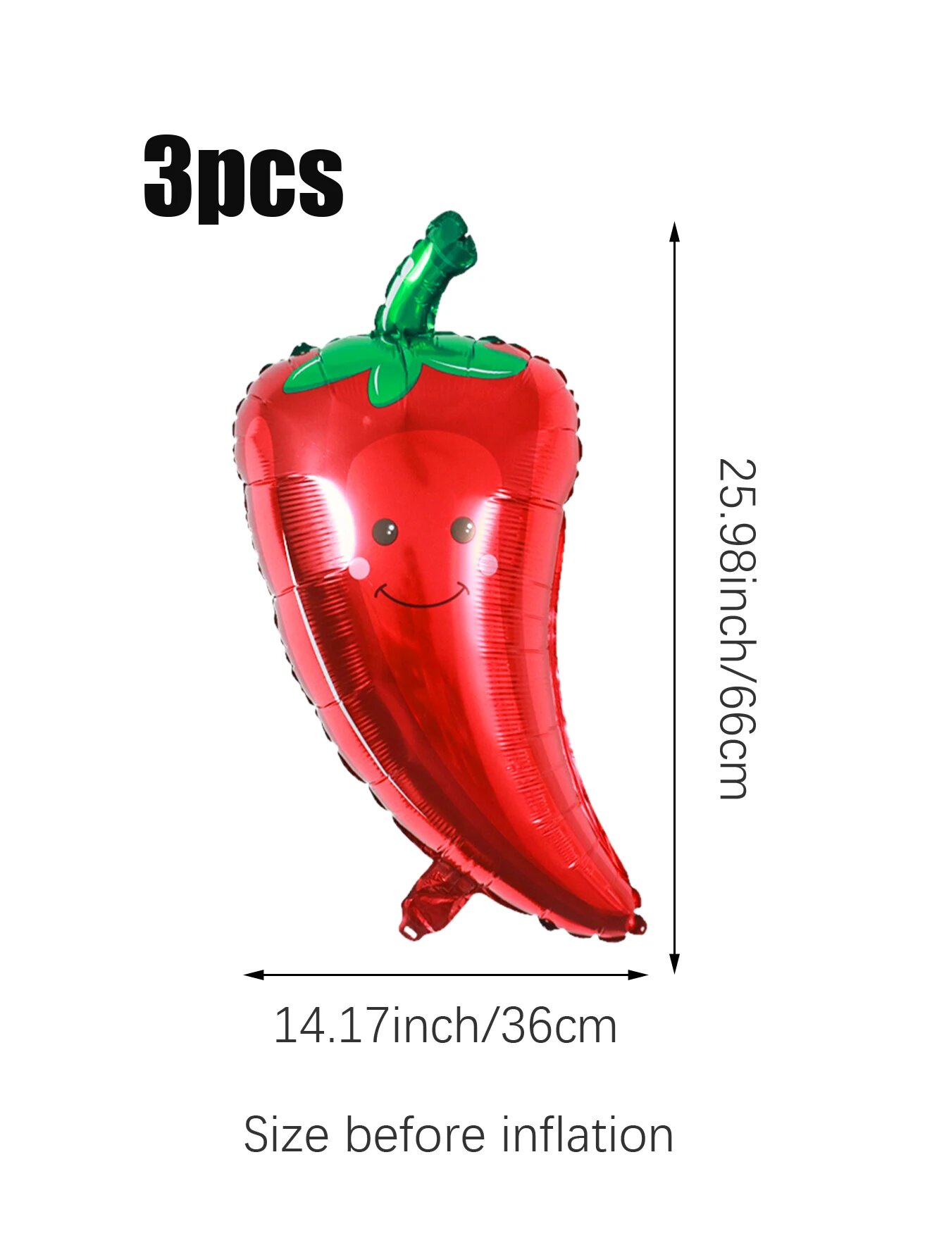 Красный воздушный шар перец 1/3 шт. 3pcs