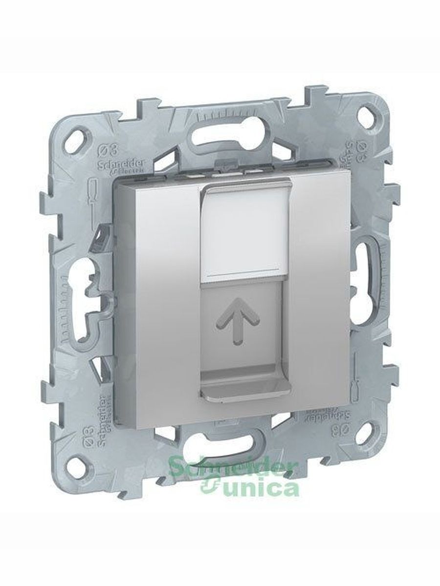 NU541130 - UNICA NEW розетка комп. RJ45 кат.5е UTP алюминий