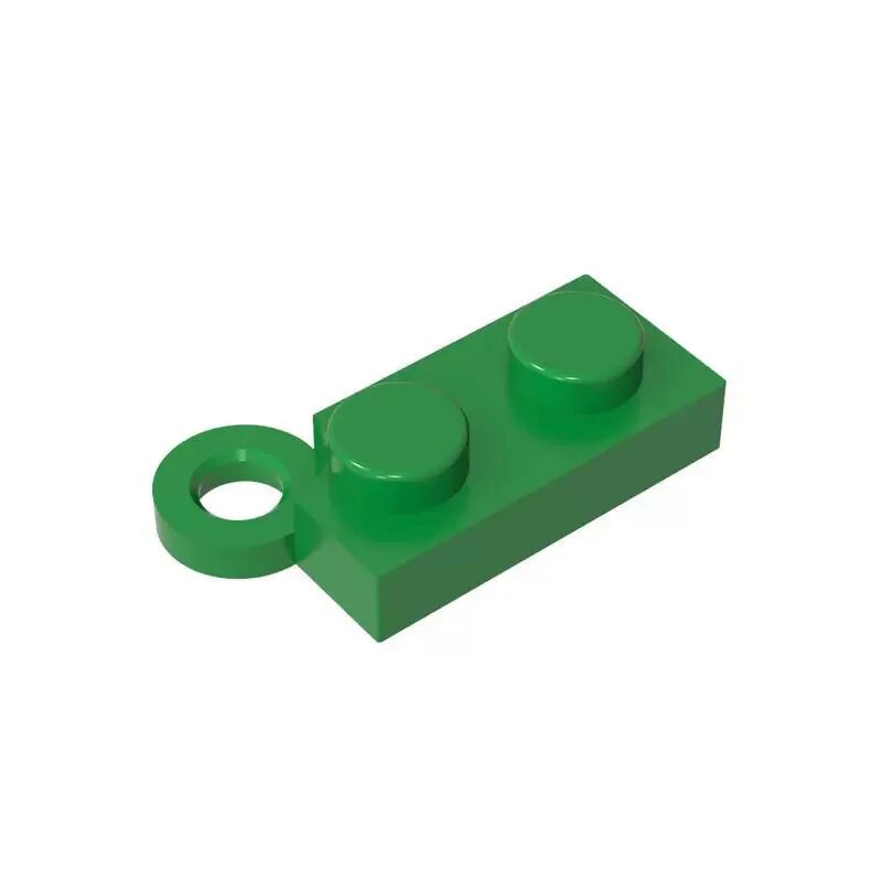 Конструктор Lego 2x2 с отверстием, зеленый