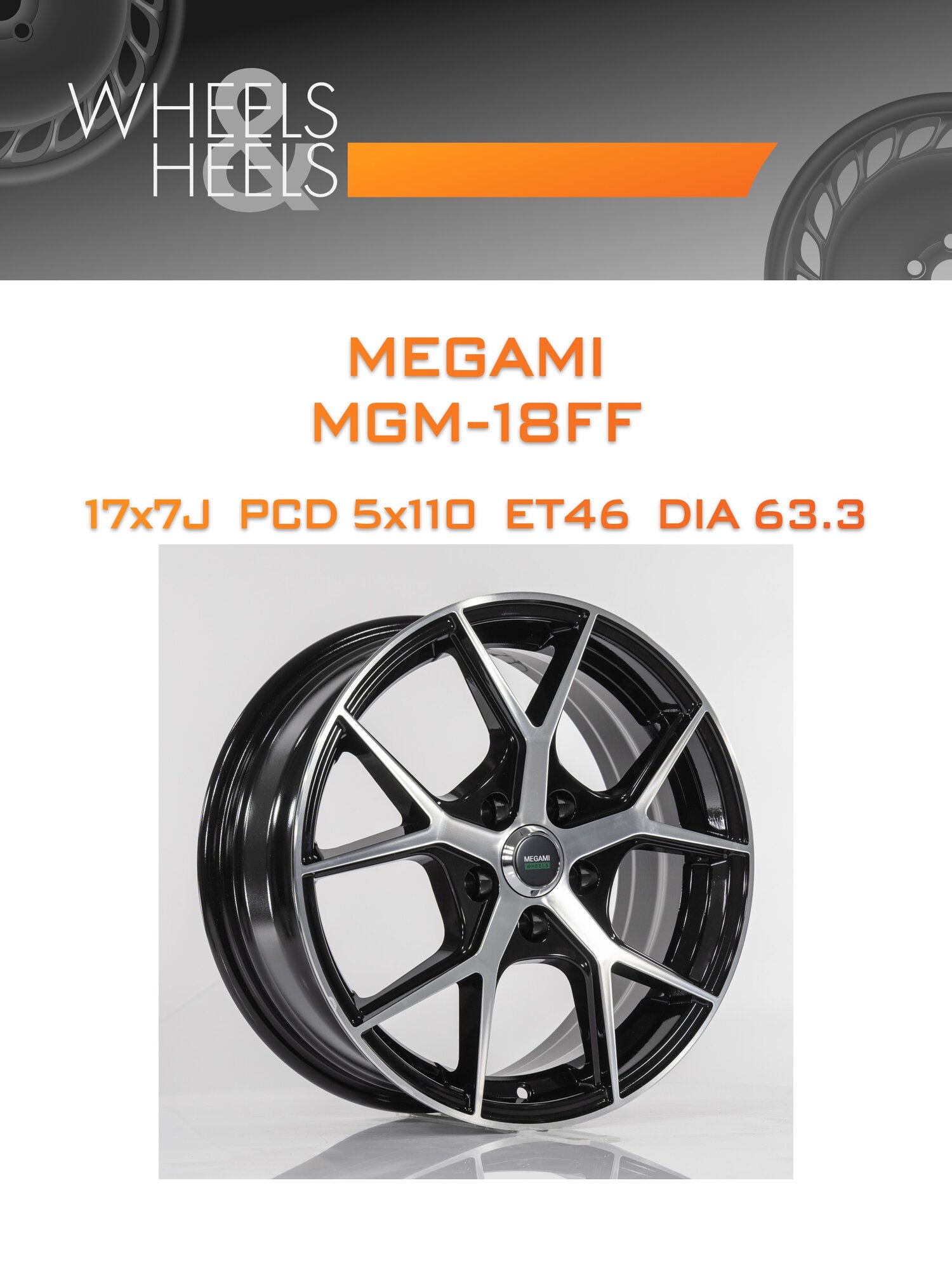 Диск автомобильный литой Megami MGM-18FF 17x7 5x110 et46 dia63.3 bkf