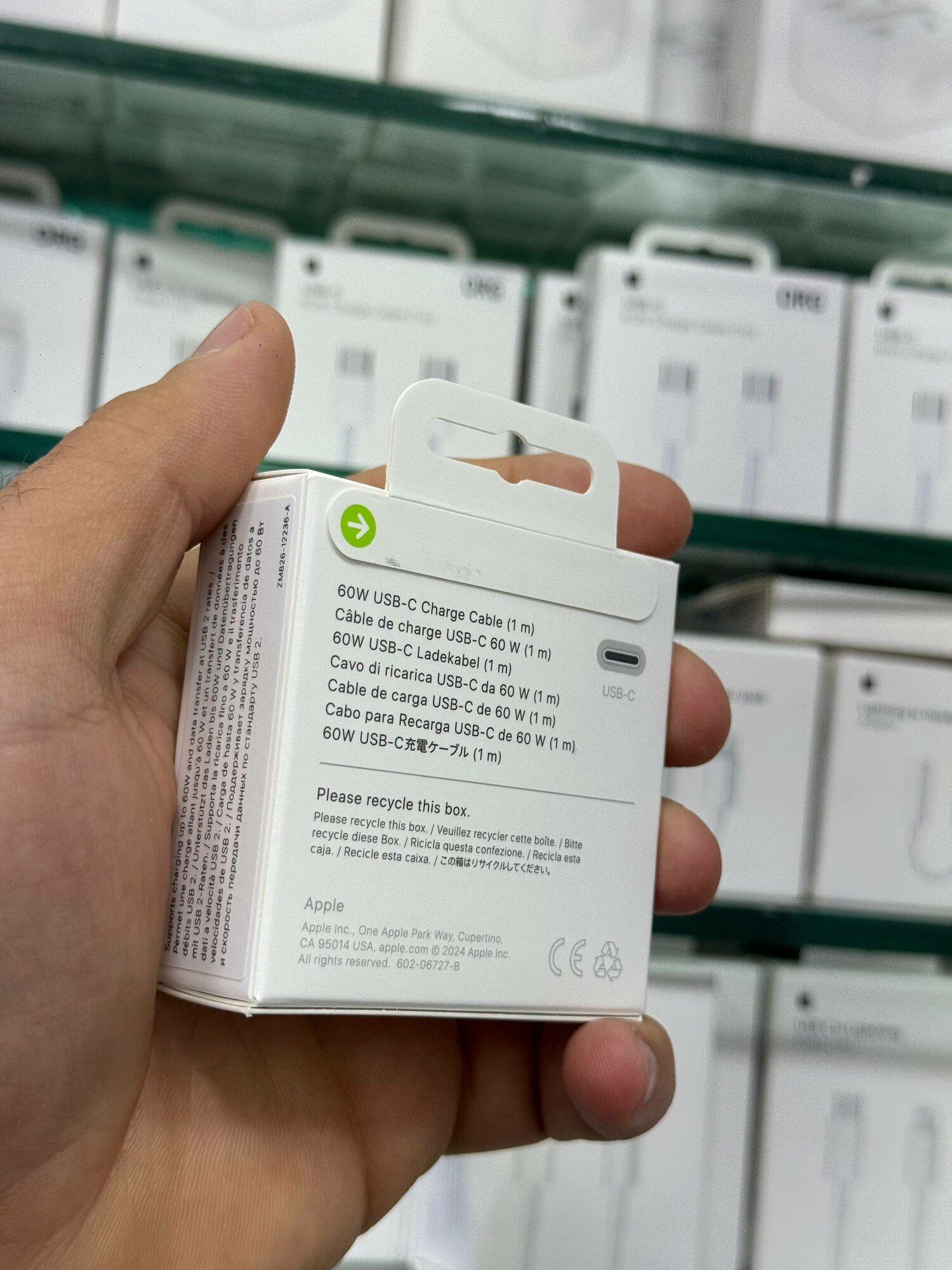 Оригинальный кабель Apple USB-C → USB-C 60W, быстрая зарядка, 1 м , IPhone 15/16/17 Pro, Pro MAX — фото 1