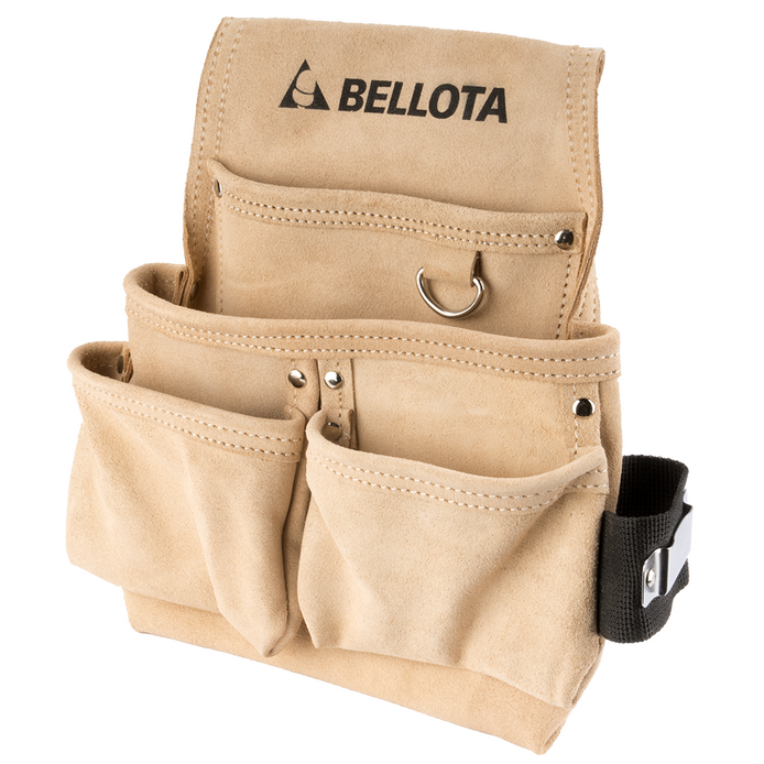 Сумка держатель для инструмента, 4 кармана, без ремня, кожа Bellota