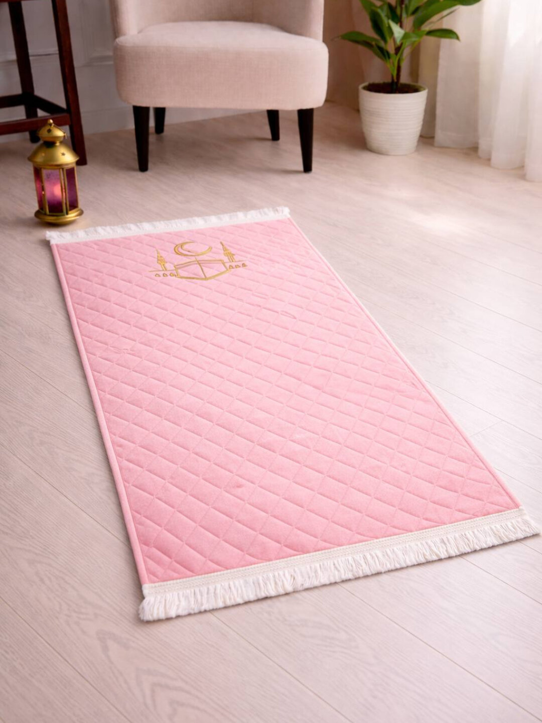 Жойнамоз плотный велюровый с блеском – удобный коврик для молитвы — фото 1