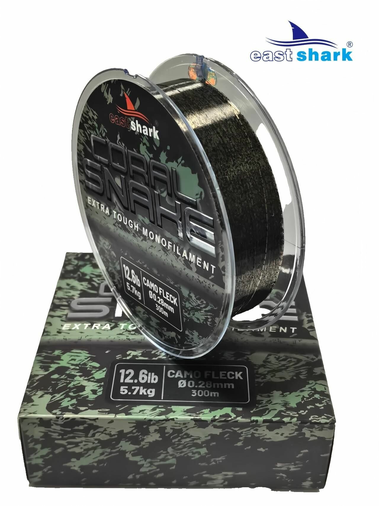 Леска рыболовная EastShark CORAL SNAKE CAMO 300 m 0.33 mm