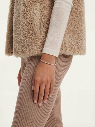 Изображение товара Браслет-цепочка, серебро, 925 проба, хризолит, яшма, сердолик