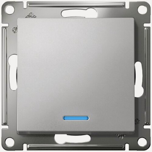 Изображение товара Выключатель 1-клавишный с подсветкой Systeme Electric (schneider Electric) SCHNEIDER ELECTRIC ATLASDESIGN, сх.1а, 10АХ, механизм, алюминий, ATN000313