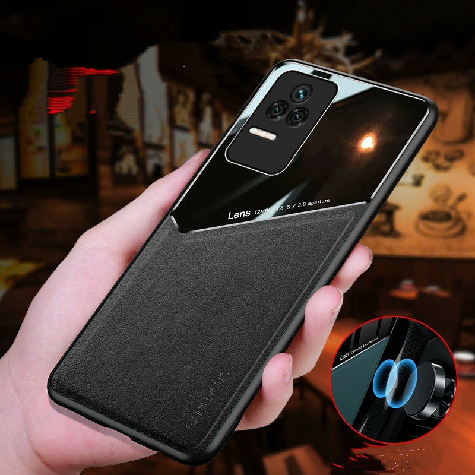 Чехол MyPads Generoso для Xiaomi Redmi Note 13 Pro и Plus из силикона с эко-кожей и магнитом