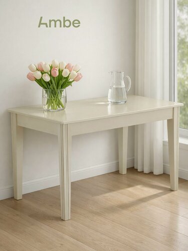 Изображение товара Ambe Стол кухонный обеденный деревянный раздвижной Таурус 120(170)х80 Cлоновая кость