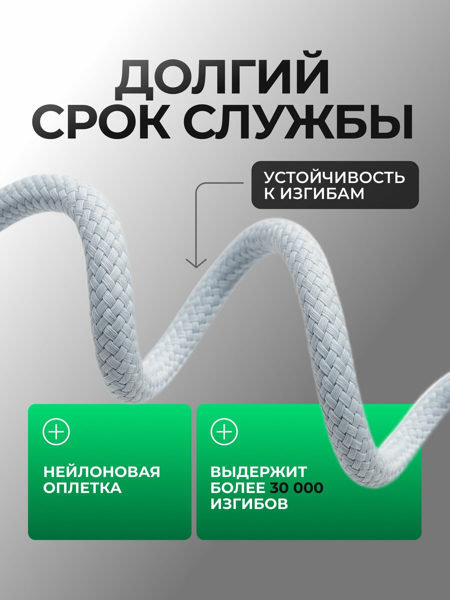 Кабель Type C - Lightning для iPhone 1м белый — фото 1